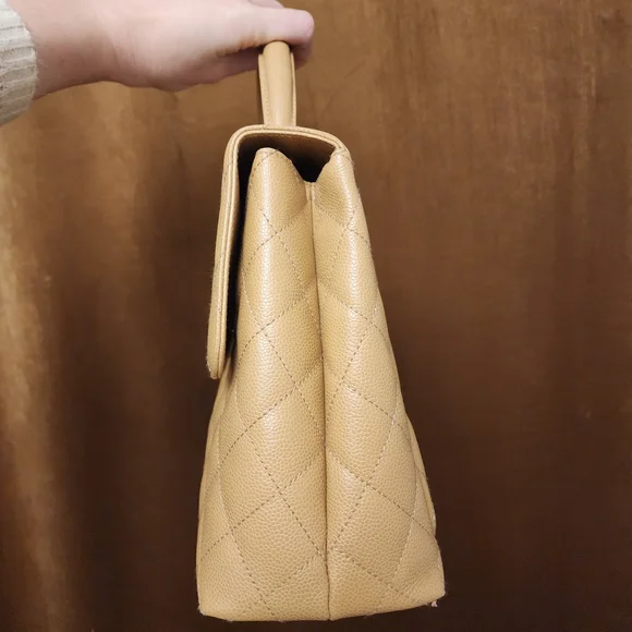 Vintage Chanel Kelly Top Handle Cavier Biege SHW (2001) - Picture 3 of 16